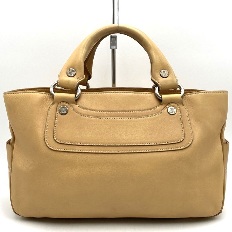 Celine CE00 13 Boogie Bag Handbag Beige Leather Women Men Fashion
