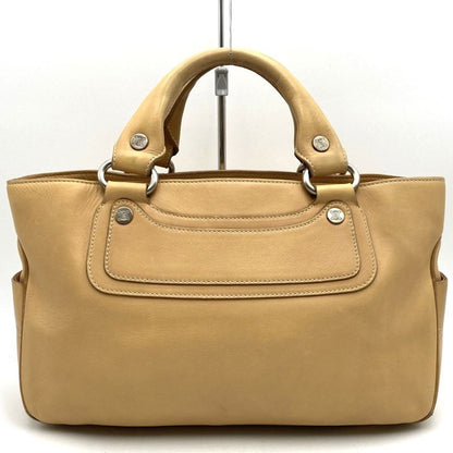 Celine CE00 13 Boogie Bag Handbag Beige Leather Women Men Fashion