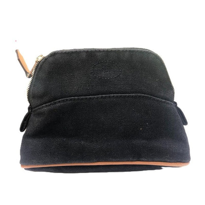 Hermes Cosmetic Pouch Bolide Pouch Mini Canvas Black