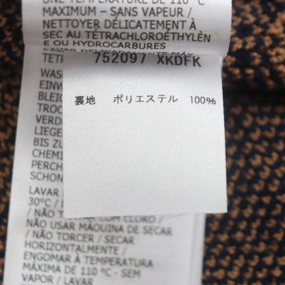  Gucci 752097 GG Cotton Jacquard Knit Pullover Hoodie Brown Navy M Made In