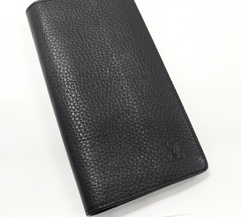 Louis Vuitton Zipper Long Wallet With Coin Purse Taurillon Leather Noir Black