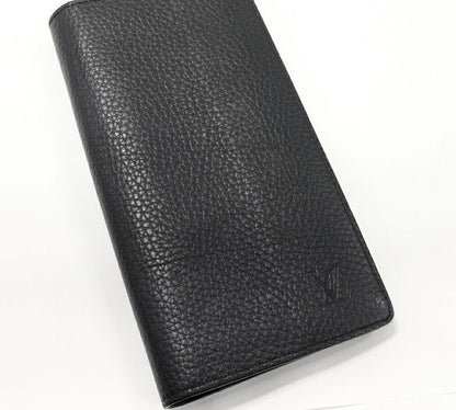 Louis Vuitton Zipper Long Wallet With Coin Purse Taurillon Leather Noir Black