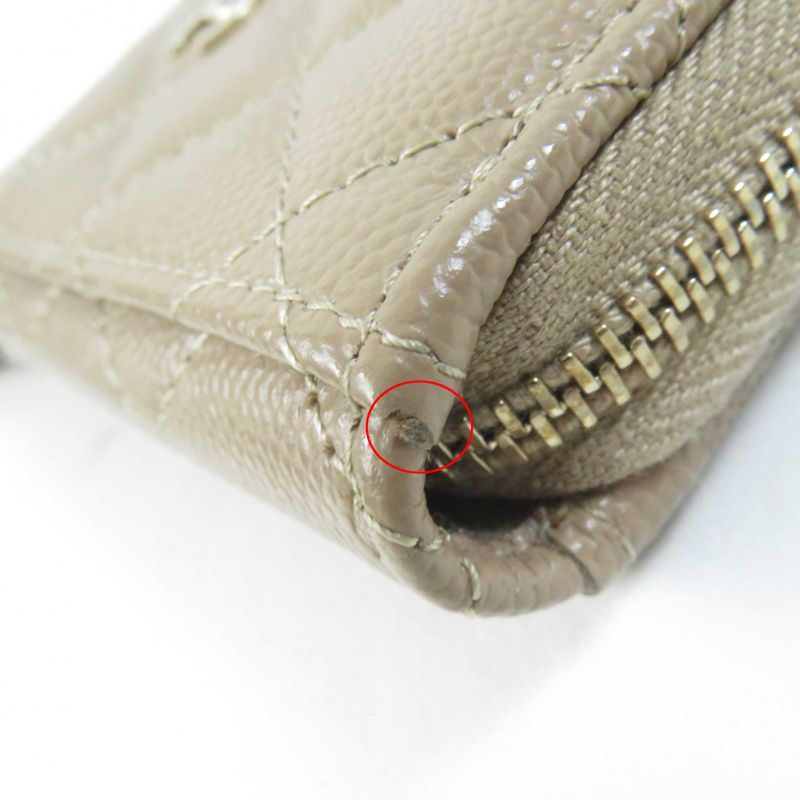 CHANEL Ap1650 Timeless Classic Caviar Skin Coin Purse / Coin Case Beige