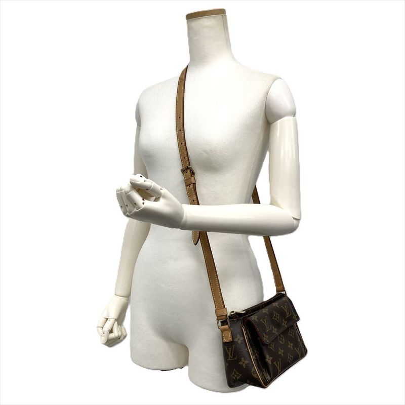Louis Vuitton Vivacite PM Shoulder Bag Monogram Canvas M51165 Brown Women