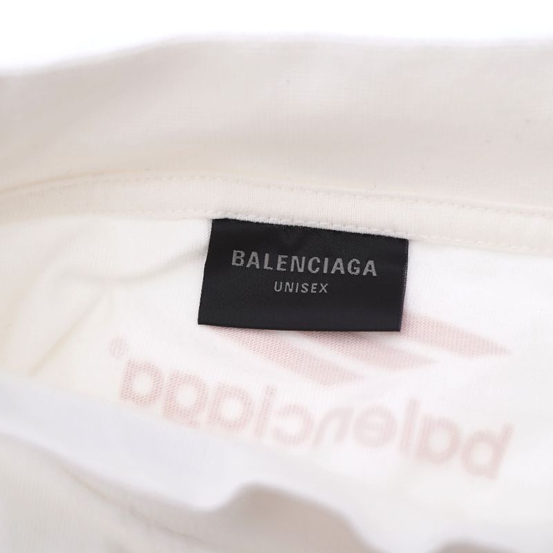 Balenciaga Oversized Short Sleeve T-shirt Unisex Size L Cotton White Logo