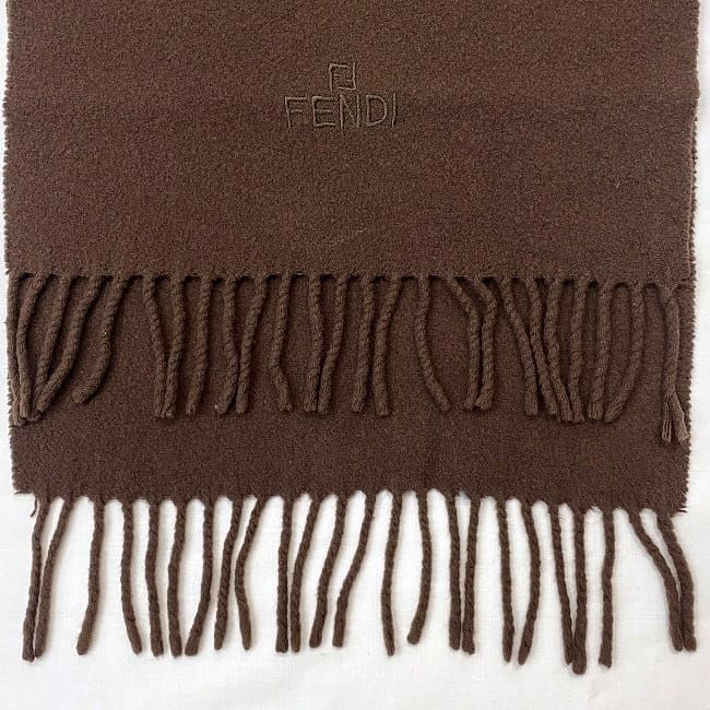 Fendi Scarf Ec21941 Brown Cleaned Wool