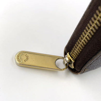 Louis Vuitton Zippy Wallet Monogram PVC Brown Round Zipper Long Wallet Gold
