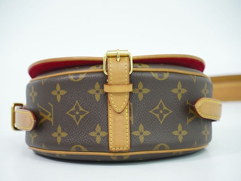 Authentic Louis Vuitton LV Tambourin Monogram Shoulder Bag Pochette Brown