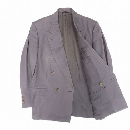 Celine French Double Suit Setup Peaked Lapel Tailored Pants Size 52 XL Gray