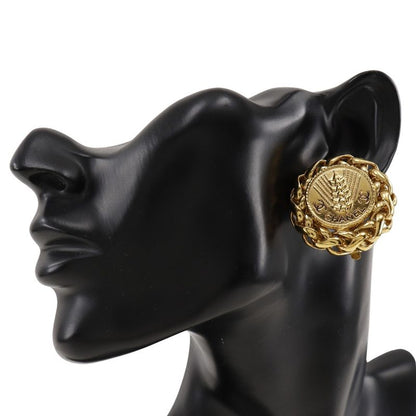 Chanel Earrings With Ear Of Rice Motif Vintage Gold Plated Ladies 50.0g