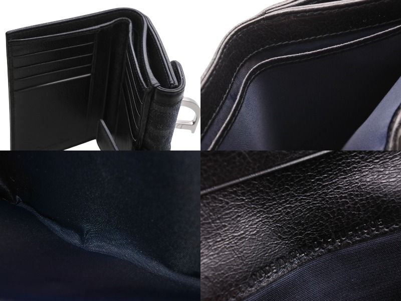 Dior Bifold Wallet Compact Trotter Line Navy Black Orange — view 8