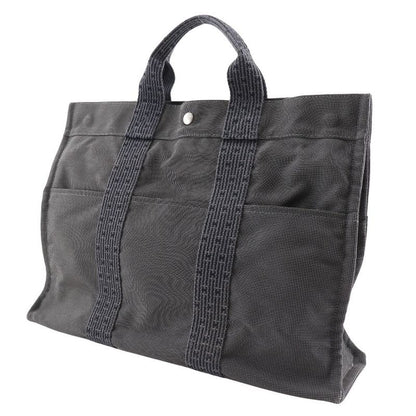 Hermes Yale Line MM Nylon Canvas Gray Unisex Tote Bag