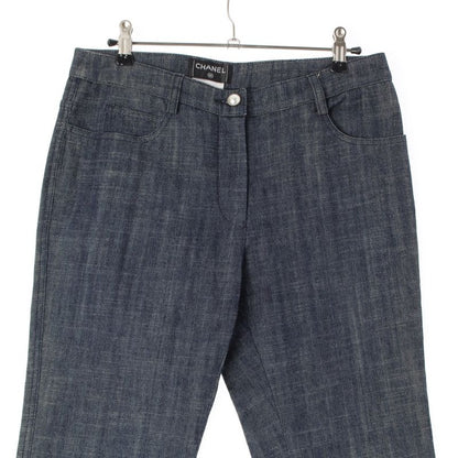 Chanel 05C Rhinestone Coco Button Coco Mark 5 Pocket Denim Pants Bottoms P25297