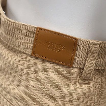 Hermes Skirt Long Skirt Cotton Beige #34 Silver Hardware Light Brown Serie