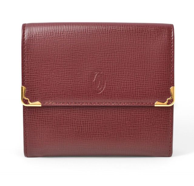 Cartier Wallet Fold Vintage Cartier Double Hook Wallet Must De Cartier Bordeaux