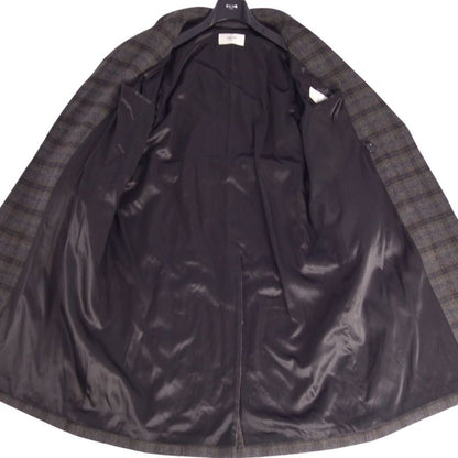 Celine Long Coat Double Breasted Check Wool