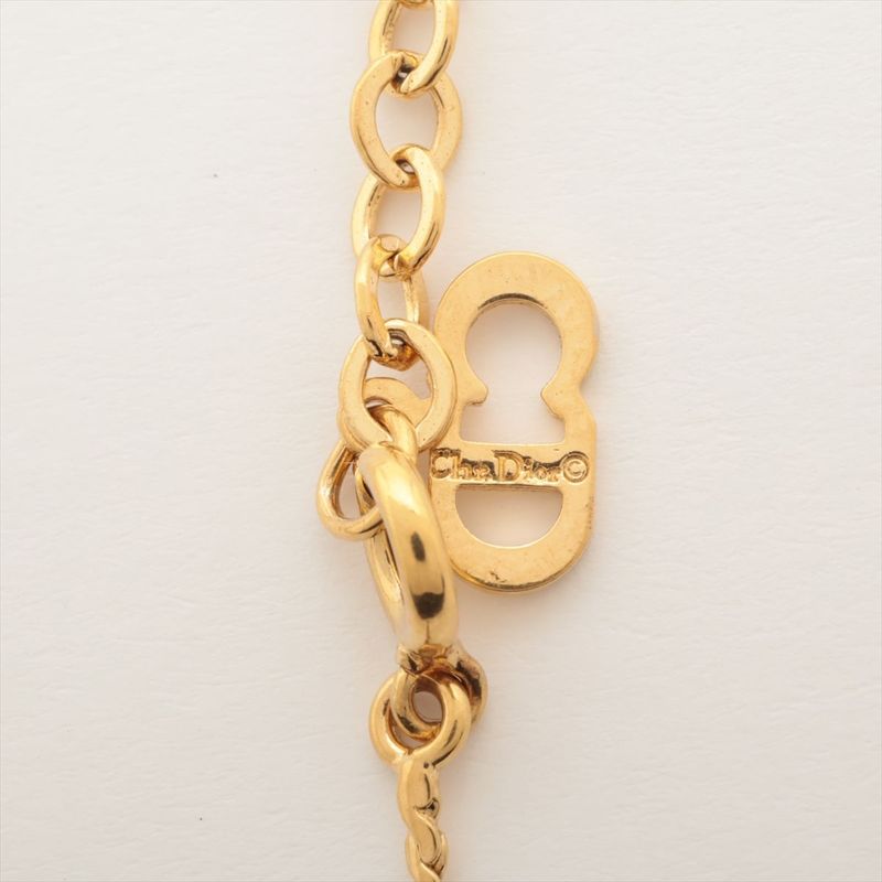 Christian DIOR Necklace GP With Rhinestones Gold