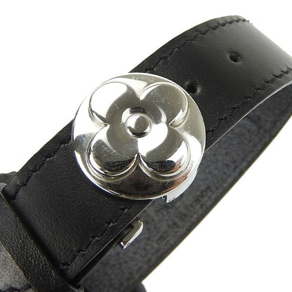Louis Vuitton Bracelet Vu Good Luck M64447 Leather Black Silver Hardware
