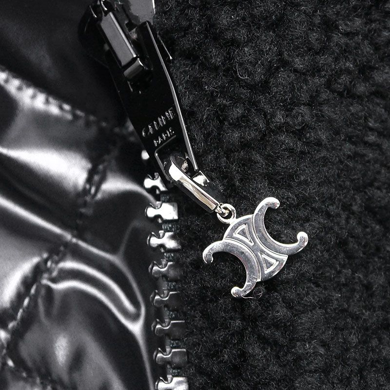 Celine Hood Studded Fleece Jacket 2y906699m Parka