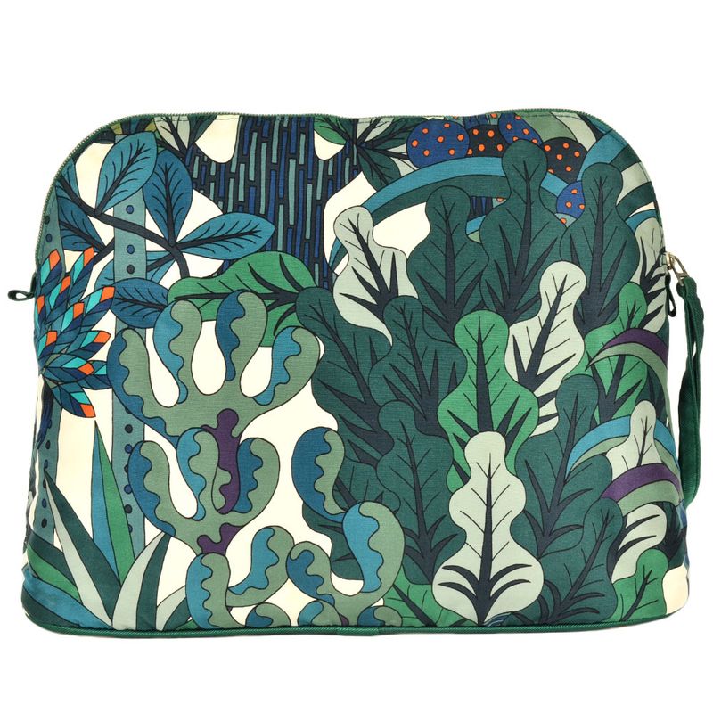 Hermes Bolide Pouch Silk Green TGM Botanical