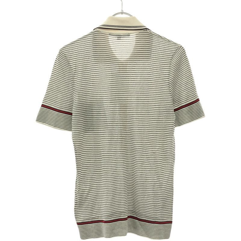 Gucci Marine Striped Knit Polo Shirt White M