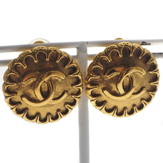 Chanel Coco Mark Vintage Gold Plated 97P Ladies 14.6g Earrings