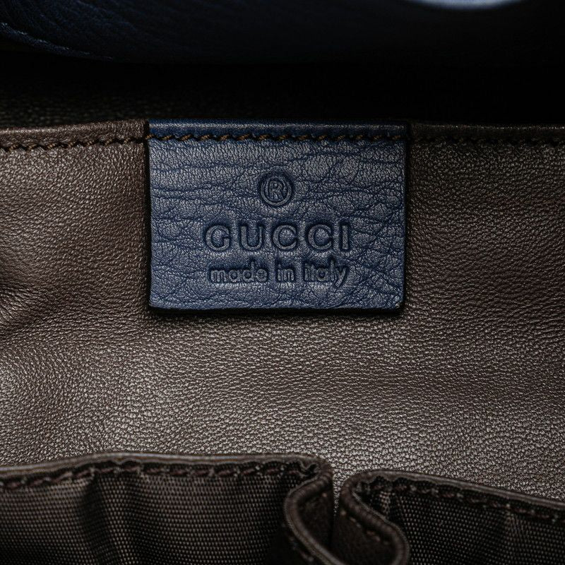 Gucci Bamboo Shoulder Bag Handbag 2WAY 387613 Blue Leather Ladies Gucci