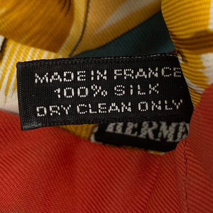 Hermes Carre 90 Scarf 100% Silk Au Son Du Tam To The Sound Of Tam Red