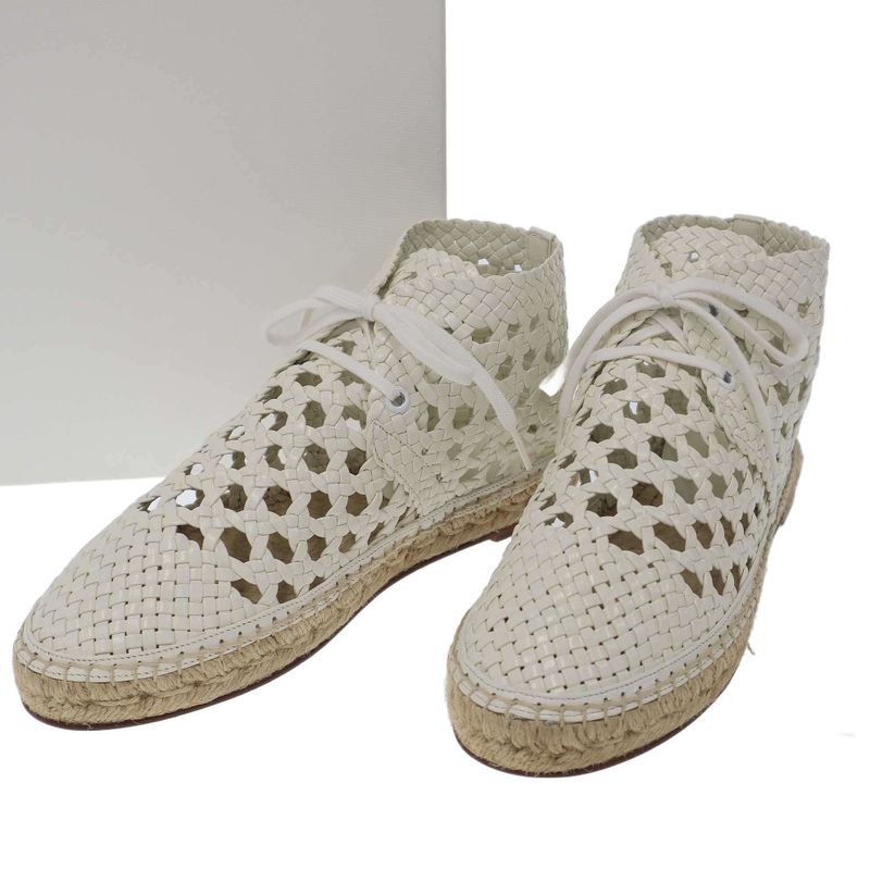 Celine 2017 Resort Espadrille Lace Up Shoes White 37