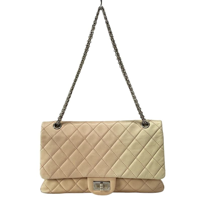 Chanel Shoulder Bag Double Flap Matelasse /255 Ivory And Light Pink Lambskin