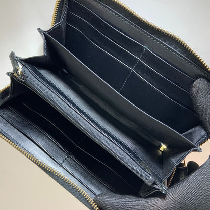 Gucci Logo Zip Around Wallet Round Zipper Long Wallet 547591 Black