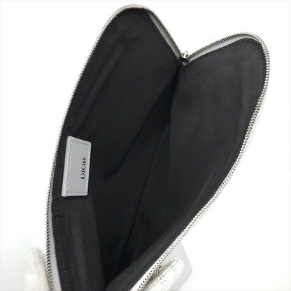 Dior Rope Strap Canvas Clutch Gray