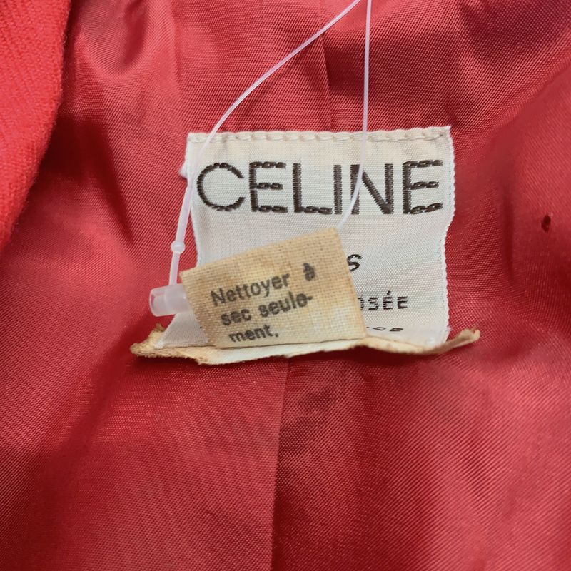 Celine Tailored Jacket Embroidered Badge Red Size 36