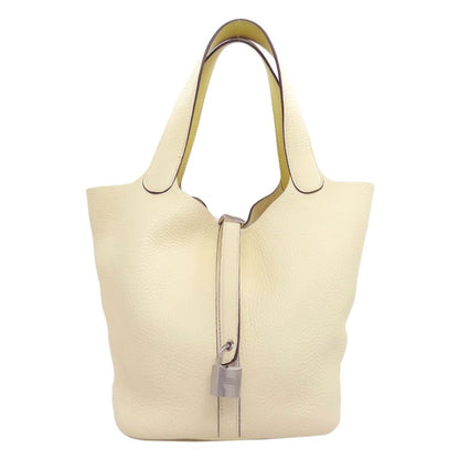 Hermes Picotin Lock MM Silver Hardware Handbag Taurillon Cles Mance Women