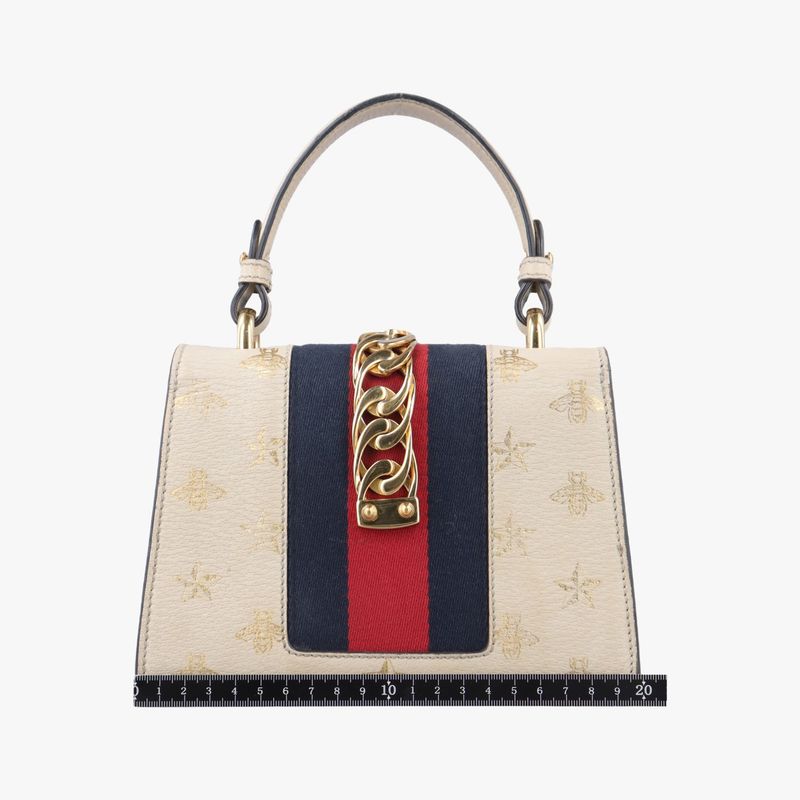 Gucci Sylvie Ivory X Navy X Red Leather 470270 C026707430