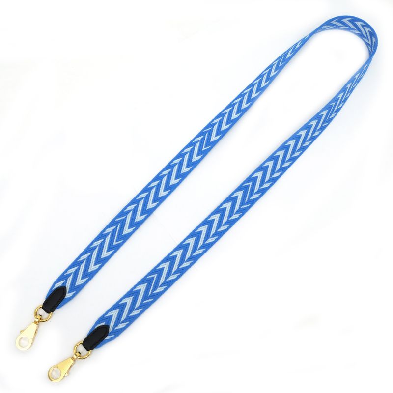 Hermes Bandouliere Sangle Zigzag 25 mm (0.98in) Toile Swift Blue - White