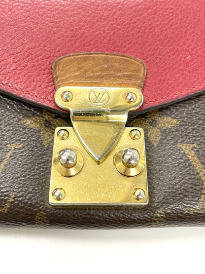 Louis Vuitton Monogram Portefeuille-pallas Long Wallet M58414 Red × Brown Made
