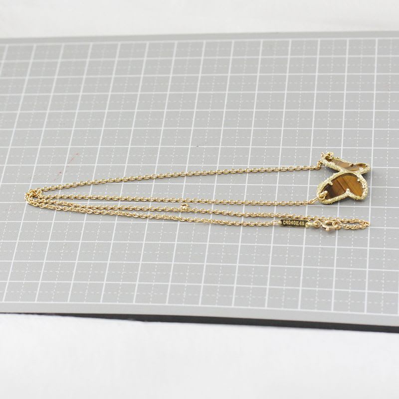 Van Cleef Diamond Taiga Zoo Eye Papillon Necklace 18K E1487