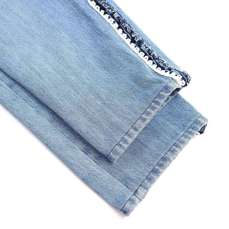 Chanel Coco Stitch Tweed Line Denim Pants P59532v45242 Indigo 38