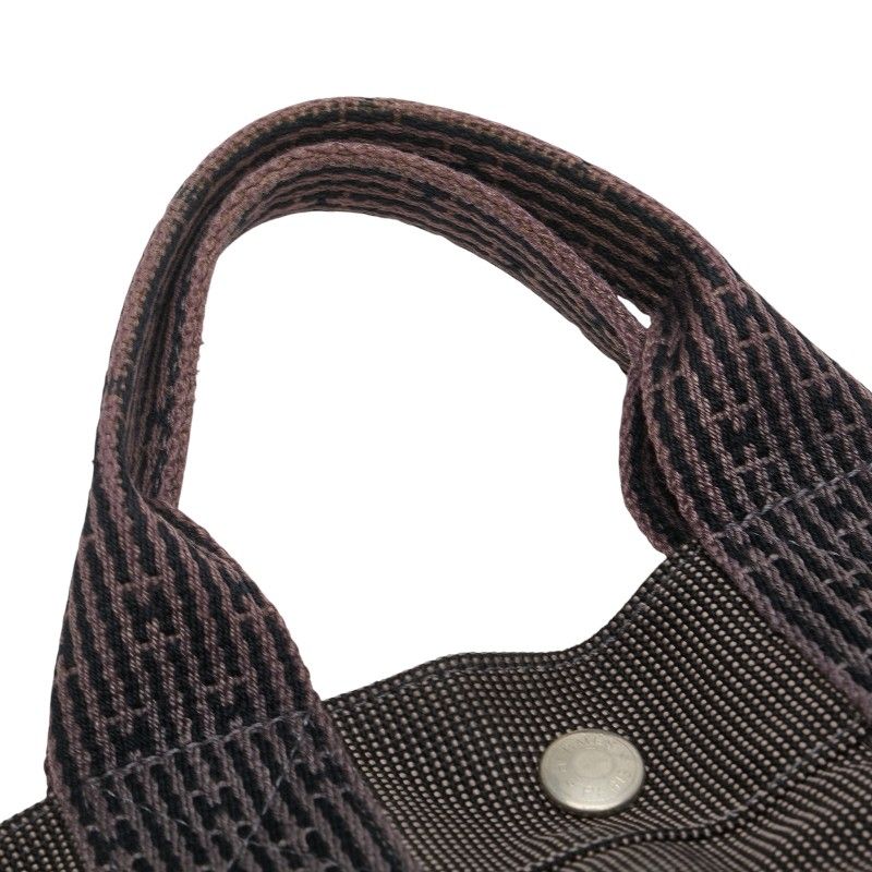 Hermes Her Line Tote PM Handbag Tote Bag Gray Black Canvas Women Hermes