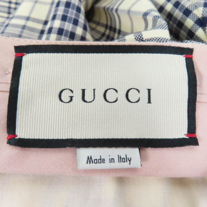 Gucci 611284 100% Wool Checked Center Press Flared Pants Ivory Black 36 Made In