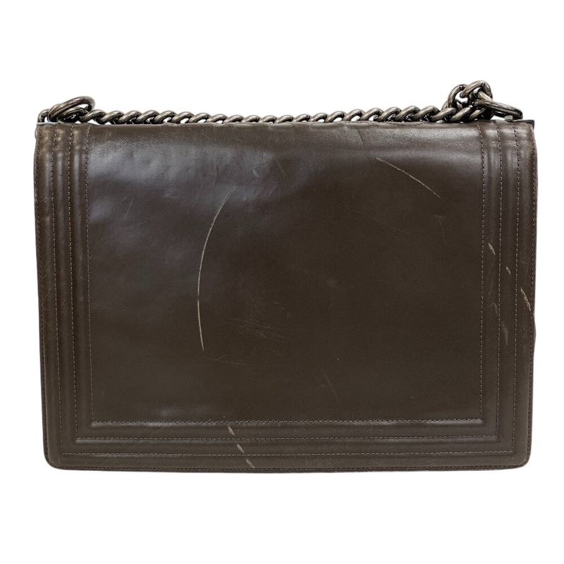 Chanel Boy Chanel Chain Shoulder Coco Mark Shoulder Bag Gray Ladies