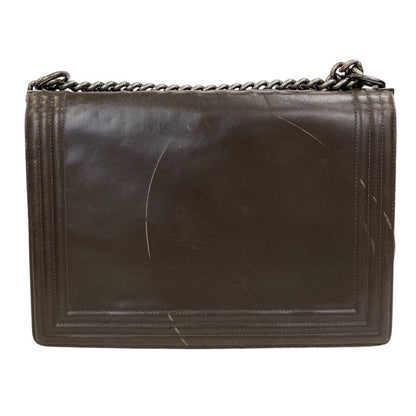 Chanel Boy Chanel Chain Shoulder Coco Mark Shoulder Bag Gray Ladies