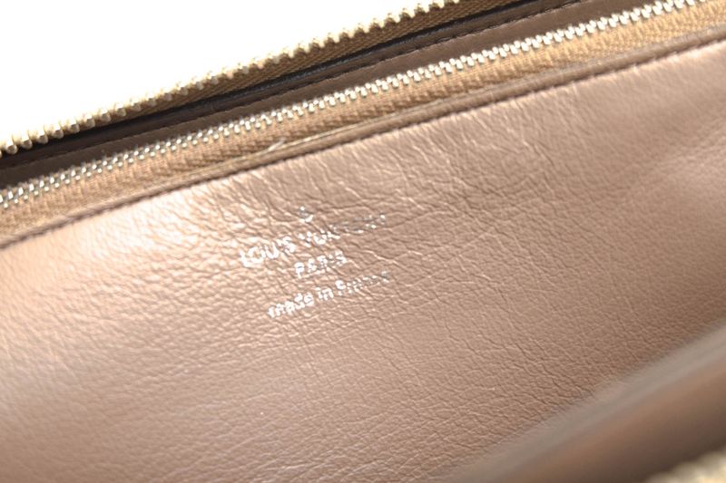 Louis Vuitton Long Wallet Ladies Women Leather Genuine Leather Beige M60147