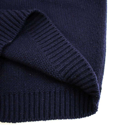 Prada Shetland Turtleneck Wool Knit Sweater Navy 48