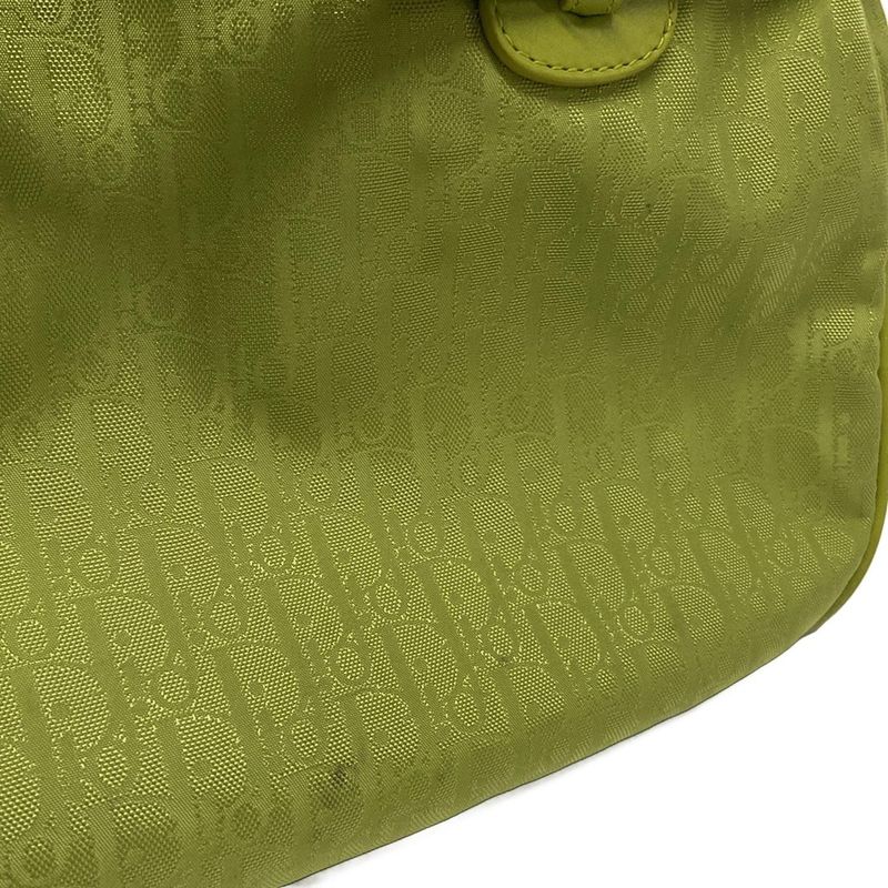Dior/christian Dior Handbag Trotter Light Green Ribbon Leather