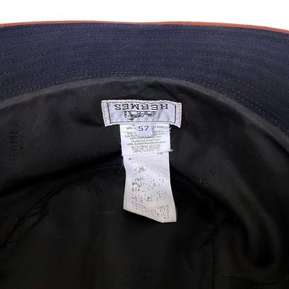 Hermes Bucket Hat Black Brown Buckeye Size 57