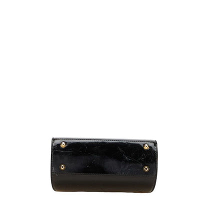 Dior Handbag Shoulder Bag 2WAY Black Gold Patent Leather Women's Dior