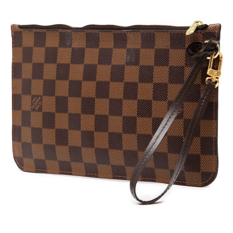 Louis Vuitton Damier Neverfull MM Accessories Pouch N41358 Ebene Brown PVC