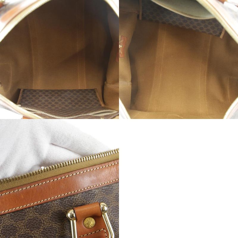 Celine Macadam Boston Bag Brown Leather High Brand Luxury Branded Ladies